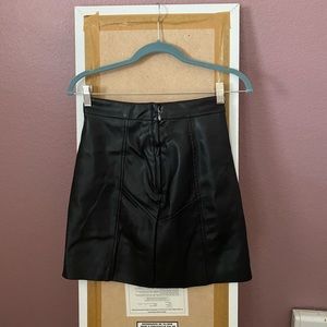 Leather mini skirt